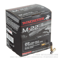 500 Rounds of .22 LR Ammo by Winchester M-22 - 40gr CPRN