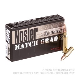 20 Rounds of .308 Win Ammo by Nosler Match Grade - 168gr HPBT