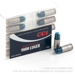 10 Rounds of 9mm Ammo by CCI - 53gr #12 shot