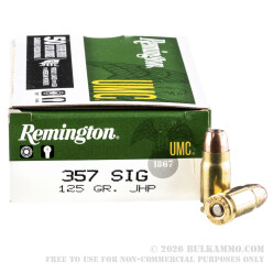 50 Rounds of .357 SIG Ammo by Remington - 125gr JHP