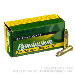 500 Rounds of .22 LR Ammo by Remington Golden Bullet - 36gr HP