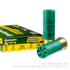 250 Rounds of 12ga 3" Magnum Ammo by Remington -  00 Buck