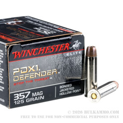 20 Rounds of .357 Mag Ammo by Winchester PDX1 - 125gr JHP
