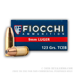 1000 Rounds of 9mm Leadless Ammo by Fiocchi - 123gr FMJTCEB