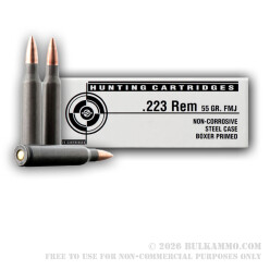 500  Rounds of .223 Ammo by Tula - 55gr FMJ