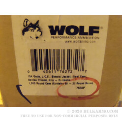 1000 Rounds of 7.62x39mm Ammo by Wolf - 154gr SP