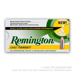 1000 Rounds of .45 ACP Nickel Ammo by Remington - 230gr MC