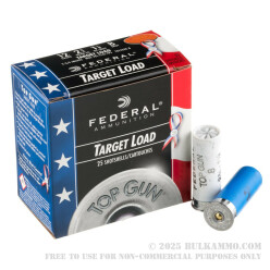 250 Rounds of 12ga Wounded Warrior Ammo by Federal Top Gun - 1 1/8 ounce #8 shot