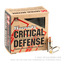 25 Rounds of .32 ACP Ammo by Hornady Critical Defense - 60gr FTX