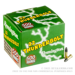 500  Rounds of .22 LR Ammo by Remington Thunderbolt - 40gr LRN