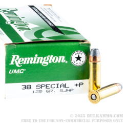 500 Rounds of .38 Spl +P Ammo by Remington - 125gr SJHP