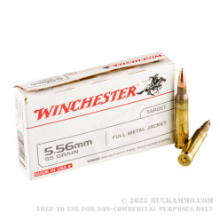 500 Rounds of 5.56x45 Ammo by Winchester - 55gr FMJ