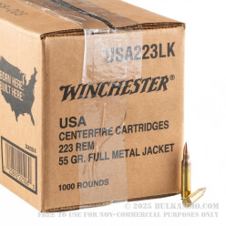 1000 Rounds of .223 Ammo by Winchester - 55gr FMJ