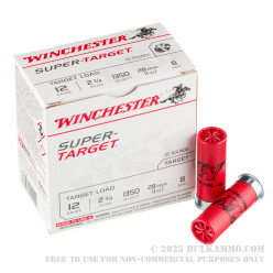 250 Rounds of 12ga Ammo by Winchester Super Target - 1 ounce #8 shot