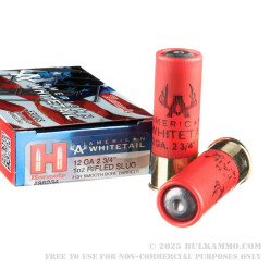 5 Rounds of 12ga 2-3/4" Ammo by Hornady - 1 ounce Rifled Slug