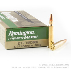 20 Rounds of .223 Ammo by Remington Premier Match - 62gr HP