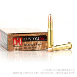 20 Rounds of 30-30 Win Ammo by Hornady Custom Lite - 150gr RN