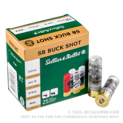 250 Rounds of 12ga Ammo by Sellier & Bellot - 1 1/4 ounce 00 Buck