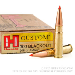 20 Rounds of .300 AAC Blackout Ammo by Hornady - 208gr A-MAX Match