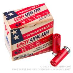 250 Rounds of 12ga Ammo by Winchester USA VALOR - 1 1/8 ounce #7 1/2 shot