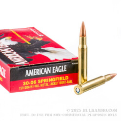 500 Rounds of 30-06 Springfield Ammo by Federal American Eagle - 150gr FMJBT