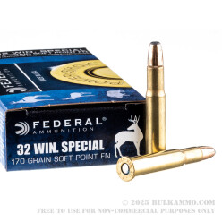 20 Rounds of .32 Win Spl Ammo by Federal Power-Shok - 170gr SP