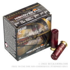 25 Rounds of 12ga Ammo by Federal High Over All - 1 ounce #8 shot