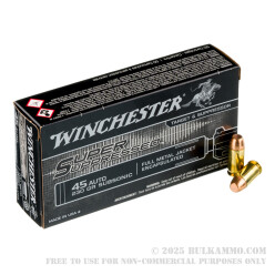 500 Rounds of .45 ACP Ammo by Winchester Super Suppressed - 230gr FMJ Encapsulated