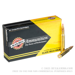 20 Rounds of 30-06 Springfield Ammo by Black Hills Gold - 168gr ELD Match