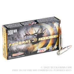 20 Rounds of .308 Win Ammo by Federal - 165gr TSX Barnes