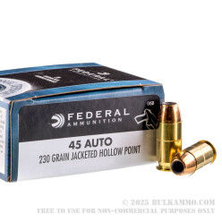 20 Rounds of .45 ACP Ammo by Federal Personal Defense - 230gr JHP