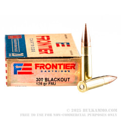 200 Rounds of .300 AAC Blackout Ammo by Hornady Frontier - 125gr FMJ