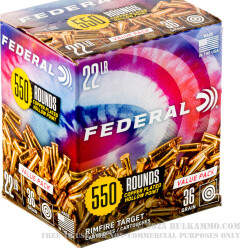 5500 Rounds of .22 LR Ammo by Federal - 36gr CPHP