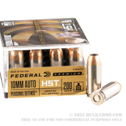 200 Rounds of 10mm Ammo by Federal Personal Defense HST - 200gr JHP