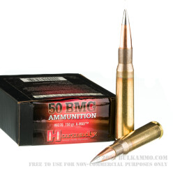 10 Rounds of .50 BMG Ammo by Hornady - 750gr A-MAX Match