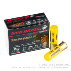 10 Rounds of 20ga Ammo by Winchester Defender - #3 Buck