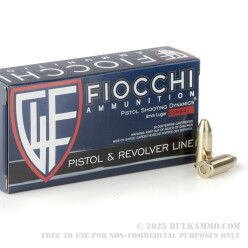 50 Rounds of 9mm Ammo by Fiocchi - 124gr FMJ