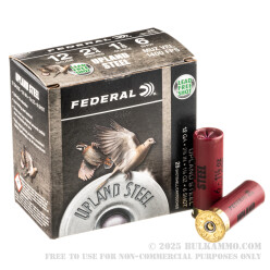 250 Rounds of 12ga Ammo by Federal Upland Steel - 1 1/8 ounce #6 steel shot