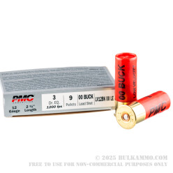 5 Rounds of 12ga LV LE Ammo by PMC - 00 Buck