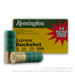 15 Rounds of 12ga Ammo by Remington - 00 Buck