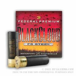 25 Rounds of 12ga 3" Ammo by Federal Black Cloud - 1 1/4 ounce #2 Shot (Steel)