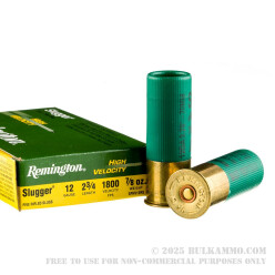 5 Rounds of 12ga Ammo by Remington - 7/8 ounce Rifled Slug