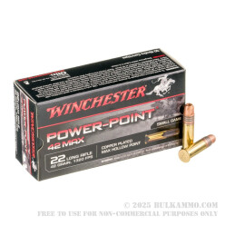 50 Rounds of .22 LR Ammo by Winchester Power Point - 42 gr CPHP