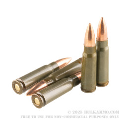 20 Rounds of 7.62x39mm Ammo by Brown Bear - 123gr FMJ