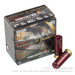 25 Rounds of 12ga Ammo by Federal High Over All - 1 1/8 ounce #7 1/2 shot