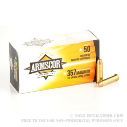 1000 Rounds of .357 Mag Ammo by Armscor - 158gr FMJ