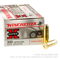 50 Rounds of .38 Special Ammo by Winchester - 125gr JSP