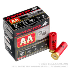 25 Rounds of 12ga 2-3/4" Ammo by Winchester - 1 1/8 ounce #8 shot