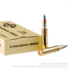 1000 Rounds of M855 5.56x45 Ammo by Prvi Partizan - 62gr FMJ