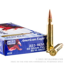 20 Rounds of .223 Ammo by Federal American Eagle - 55gr FMJ